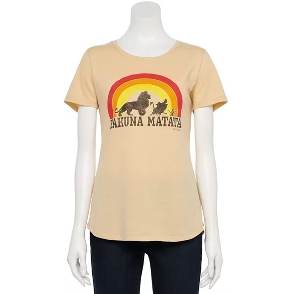 Disney Lion King Hakuna Matata T-shirt NWT XL Brown Tan Short Sleeve Women’s